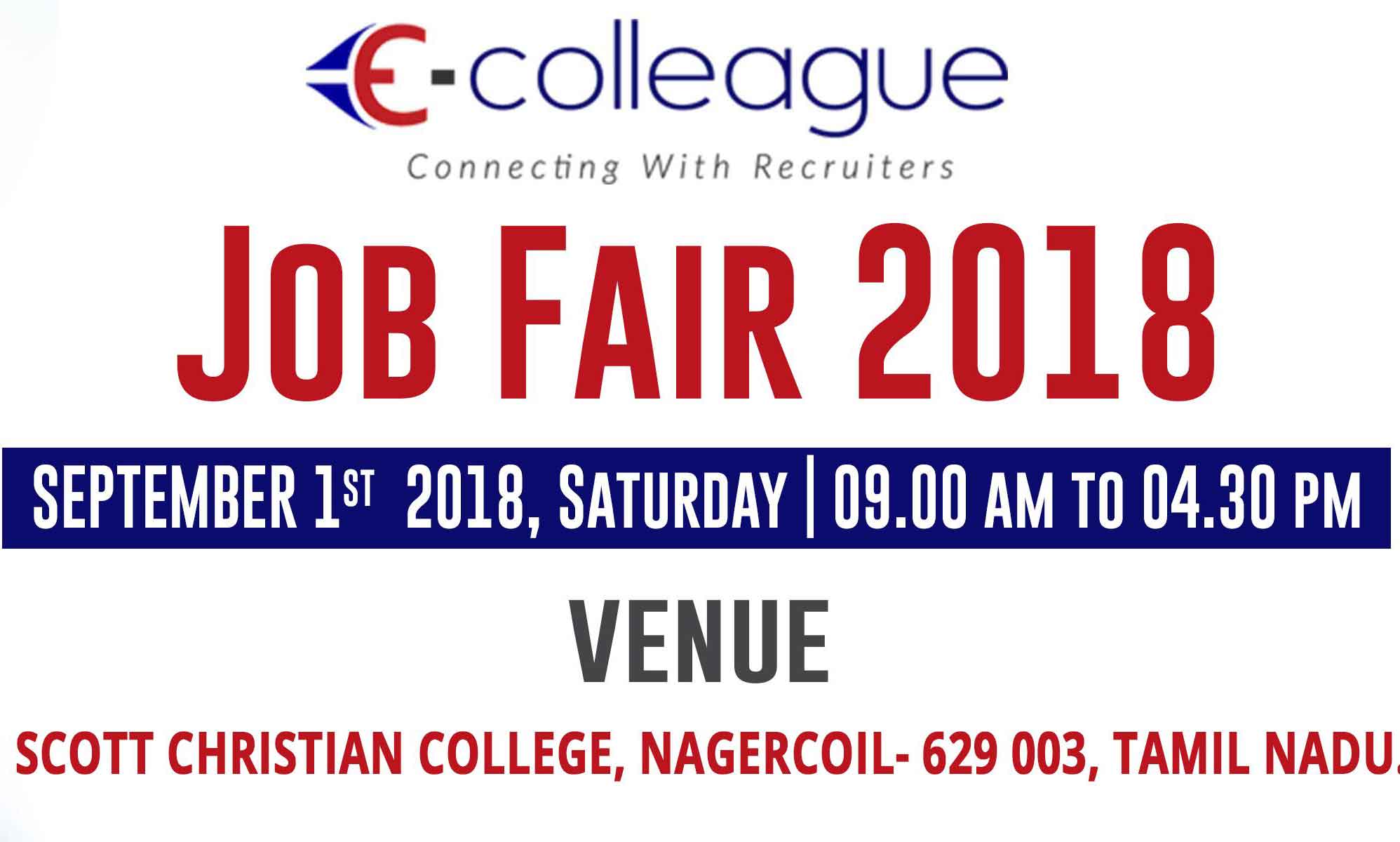 Job Fair in Nagercoil, Nagercoil job fair 2018 eColleague job mela in